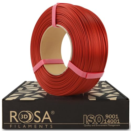 ROSA3D PLA Filament 1.75 mm für 3D Drucker, PLA Rot Jaspis Satin, Refill Filament 1kg