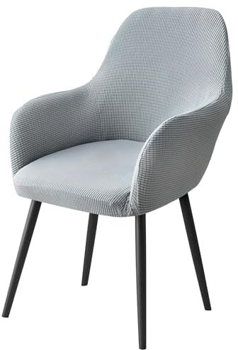 heavenlife Stuhlhussen mit Armlehne Samt, Sessel Schonbezug MaisköRner, Elastischer Stuhlbezug, Stuhlhussen Bezüge Universal, Bezug Stuhl Abnehmbare für Esszimmer Wohnzimmer Hochzeit Deko (Hellgrau)