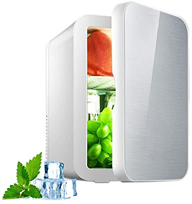 YIHANSS Mini Fridge for Bedroom, 8L Portable Small Refrigerator for Travel, Car & Office Desk - Plug in Cooler & Warmer for Food, Drinks & Skincare