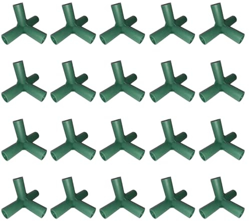 16mm Gewächshaus Eckverbinder, 20 Stück Gewächshaus Rahmen Verbindungsstücke, Verbindungsstücke für Gewächshaus Rahmen, geeignet für Garten Rahmen, Traubenspalier, Schuppen (H)