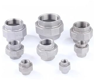 TNGNMGVSJ 1/4 3/8 1/2 3/4 1 1-1/4 1-1/2 2 BSPT Female To Male Socket Union Coupler 304 316 Stainless Pipe Fitting Water Gas Oil(SS316,3/4)