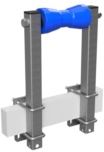 SUPROD Polyurethan Kielrolle mit Stützen Sliprolle Bootstrailer Sliphilfe verzinkt B=180, L=450 mm, blau