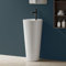 Findepot Round Pedestal Basin Sink, Badezimmer Waschbecken Free Standing, Keramik Einzelwaschbecken mit Überlauf für Garderobe, 15.8„ Dia x 33“ H