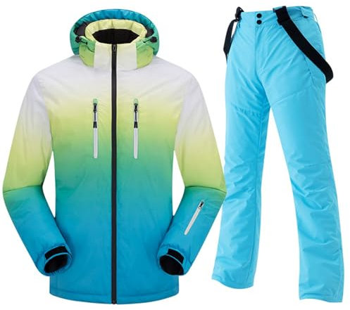 skianzug 2 teilig herren, Skianzug 2 Teilig Herren Outdoor Winteranzug Winddicht Thermoanzug 2-Stücke Snowboard Sets Winter Skianzüge Skibekleidung Jacke Und Hosen Warme Ski Anzug Schneeanzug