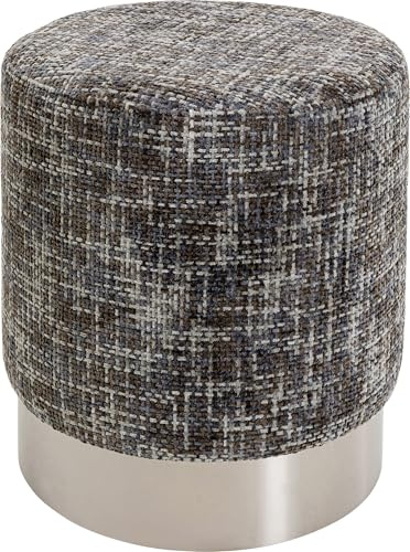Kare Design Hocker Berry High, Silber/Dunkelgrau, Ø39cm, Sitzhocker, Rund, Minimalistich, Pflegeleicht, Flur