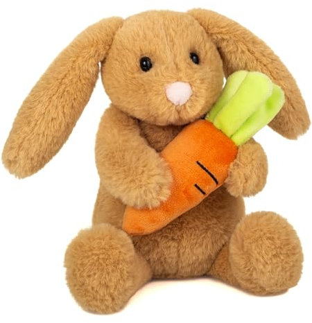 Teddy Hermann 93958 Häschen Lilly m. Möhre 23 cm, Kuscheltier, Plüschtier