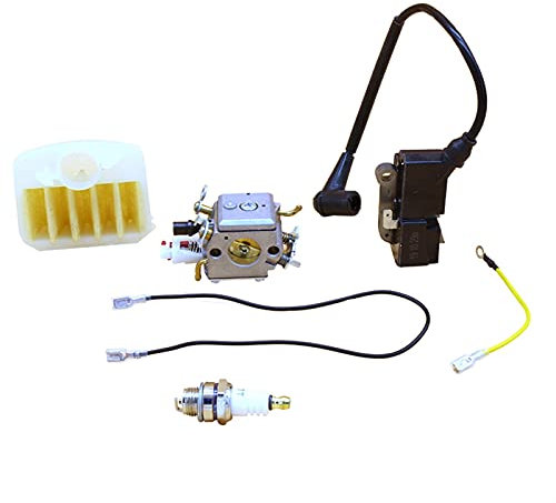 Rynplex Kit filtro aria bobina di accensione carburatore motosega, for Zama, for Husqvarna, 353 340 350 345 346 XP, for JONSERED, 2141 2145 2149 2150 CS2141 Gruppo carburatore a 2 tempi