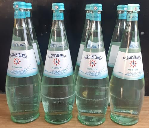 Gerolsteiner Gourmet Medium Mineralwasser, 8 x 0,75 l Glasflaschen, inkl. Mehrweg Pfand