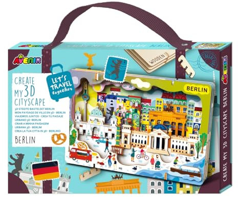 Avenir 6305082 3D Städte-Bastelset, Berlin, Stadt Miniaturpuzzle, DIY Holzpuzzle, Deko-Geschenk für Erwachsene und Kinder ab 6 Jahren