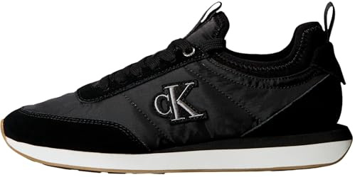 Calvin Klein Damen Runner Sneaker Retro Lace Up Sock mit Logo, Schwarz (Black/Gun Metal/Gum), 41