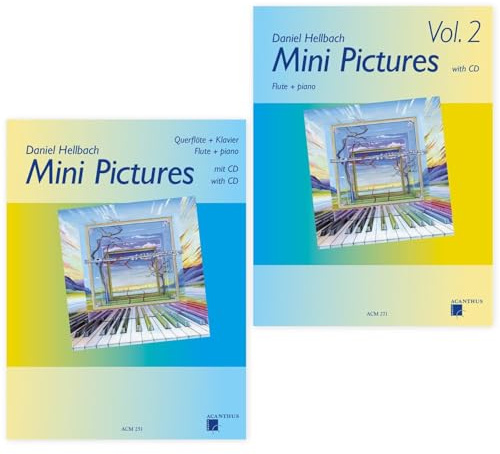 Mini Pictures für Flöte und Klavier - Band 1 und Band 2 (ACM 251, ACM 271) + Pflegetuch aus Mikrofaser (Starterset)