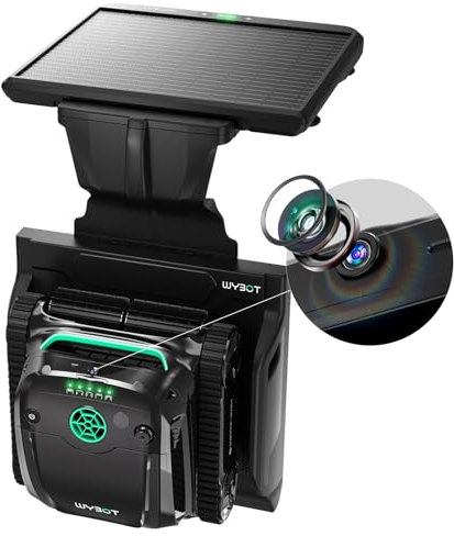 WYBOT S2 Solar Vision Robot aspirapolvere Piscina per Piscine Integrate, Fotocamera AI, Ricarica Solare, Ritorno e Carica Automatica, Pulizia Programmata, Pulizia Precisa e Veloce (Grigio)