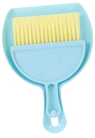 DECHOUS Mini Besen Set für Kleintierkäfig Reinigung Bürsten Set mit Kehrschaufel für Meerschweinchen Hamster und Kaninchen Kompakt für Schwer Erreichbare Ecken Schonend und Langlebig Blau