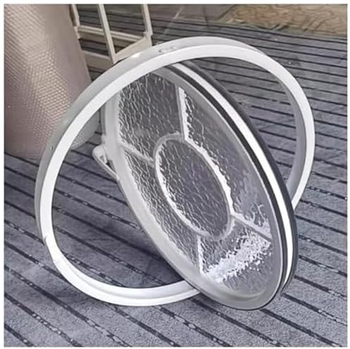 Finestra Rotonda In Lega Di Alluminio Con Apertura Centrale, Telaio In Alluminio A Filo Muro, Vetro Temperato Da 5 Mm, Ventilazione Ruotabile A 360°(Bianco,60 cm/23.6)