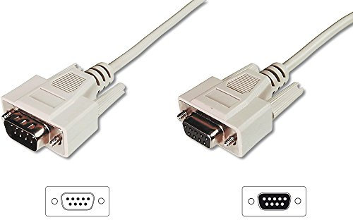 DIGITUS Câble de connexion série D-Sub 9 à D-Sub 9 - Fiche à prise femelle - 5.0m - Rallonge de câble - Beige