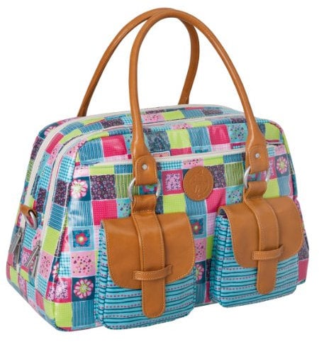 LÄSSIG Baby Wickeltasche Babytasche Kliniktasche Stylische Tasche Mama inkl. Wickelzubehör/Vintage Mero Bag, Flower Quilt