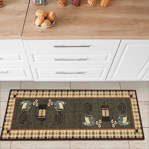 Ottomanson Siesta Collection - Tazas de café (50cm x 150cm), Color Verde Oliva