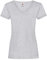 FRUIT OF THE LOOM Women's V-neck Valueweight T Shirt, Heather Grey, M UK