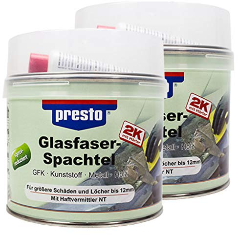 Presto 2X 601112 G Lasfaserspachtel Mit Härter G Rau-Grün 1000 G