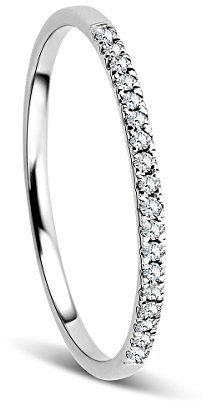 OROVI Ring Damen - 9K Weißgold 375 – Eternity Ring, Ring Gold mit 18 natürlichen Diamanten, Hypoallergener Goldring, Ewigkeitsring, Schmuck Damen, Goldschmuck, inkl. edler Schmuckbox