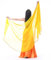 SHOWYOU Leichter halbrunder Chiffon-Handschal, Bauchtanz-Kostüm, Outfit, Hüftschal, Paillettenbesatz, Schal, Schleier, gelb, 98.43 x 47.24 inch