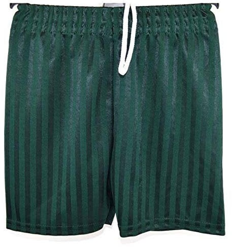 Home Crafts Boys Girls Children Summer School Gym Football Cycling Shadow Stripe School Uniform PE Shorts Drawstring (Age 9-10 Years, Green)