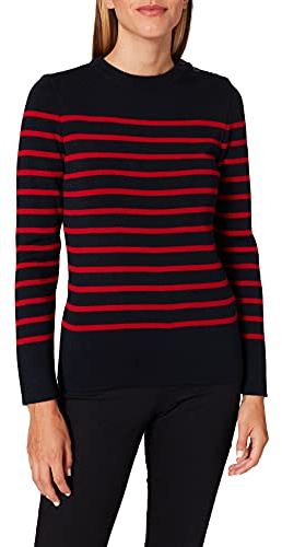 Armor Lux Damen 77280 Pullover, Mehrfarbig (Rich Navy/Braise Ii9), Medium (Herstellergröße: 3)