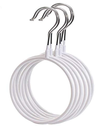 Belt/Scarf Hangers Organizer for Closet - 8 PCS Nonslip Large Scarves Holder Rack for Neckties, Winter Shawls Display, Pashminas (White)