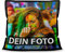 Foto-Kissen Selbst gestalten (45 x 45 cm) - mit Foto individuell Bedruckt - Schwarz, satiniert / 100% Polyester/Inkl. Kissenfüllung/Personalisierte Geschenk-Idee/Kopfkissen mit eigenem Foto