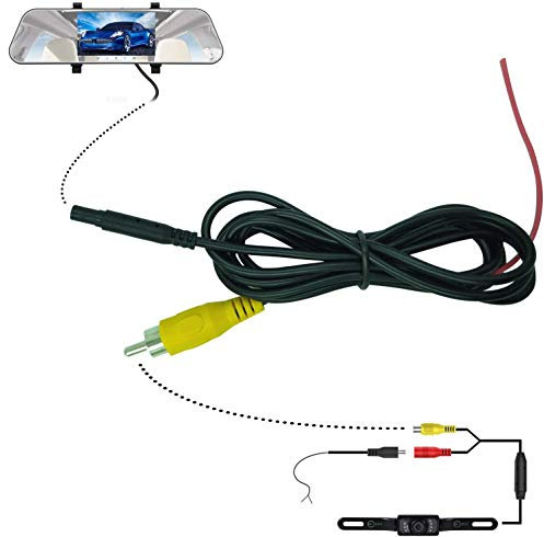 Backup Camera Video Cable CVBS RCA Male to 4 Pin Female Adapter, Rear View Camera CVBS RCA Female to 4 Pin Male Adapter