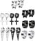JZZJ 8 Paare Edelstahl Ohrringe Set für Herren Frauen - Creolen, Punk Kreuz, Baumeln, Huggie Ohr Piercing S(-)