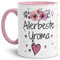 Tasse mit Spruch - Allerbeste Uroma - Schöne Geschenkidee/zum Geburtstag für beste Freunde und Familie/Danke Tasse - Innen & Henkel Rosa