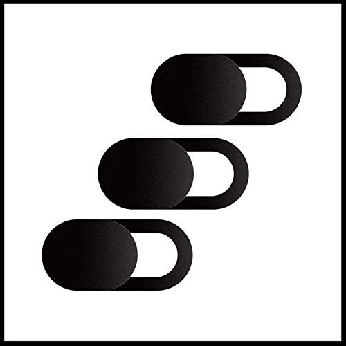 Innova Webcam Cover 6-Pack, Ultra Thin Laptop Camera Privacy Cover with Dust Cleaning Wipes, Online Privacy for Laptop, PC, Macbook, IPAD, Tablets, Smartphones - (3-Pack, Black)