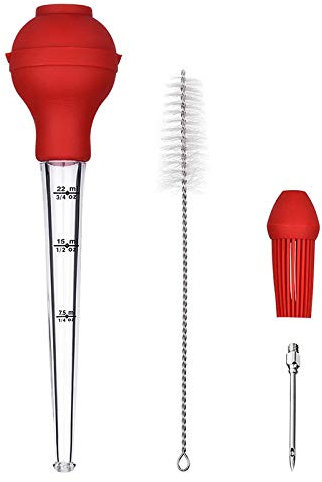 Turkey Baster Barbecue Basting Brush, with Cleaning Brush, Meat Marinade Injector