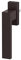 Design Aluminium Fenstergriff Dublin - pulverbeschichtet, Farbe:Braun RAL 8019 (matt), Stiftlänge:35mm