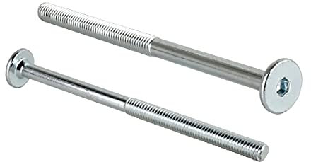 woplus Flachkopfschrauben Möbelschrauben Möbelverbinder Stahl Verzinkt M6 x 90mm Flachkopf Antrieb:Innensechskant SW4 (10 Stück M6 x 90mm)