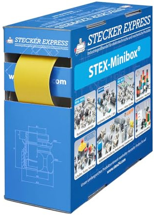STEX24 Schrumpfschlauch 3:1, Minibox mit 1,4m, gelb 24,0/8,0mm, 1 Zoll, WSB3 Schrumpftemperatur mind. 70°C, vollständig bei mind. 100°C - 1 Stück