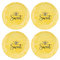 UPware Sweet Bee Melamine Round Dessert Plates, Small Serving Plates, for Appetizer, Snacks, and Side Dishes, Yellow, 6 Inch, Set of 4