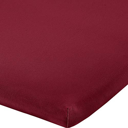 REDBEST Topper-Spannbettlaken Denver Elasthan-Jersey-Stretch weinrot Größe 90x190 cm - 100x200 cm - besonders weich und anschmiegsam, bügelfrei, mit Rundumgummi