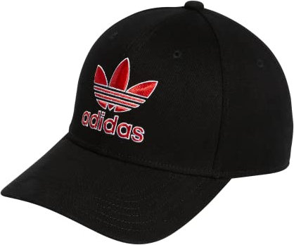 adidas Originals Men's Icon 2.0 Structured Precurve Snapback Cap, Black/Vivid Red/White, One Size