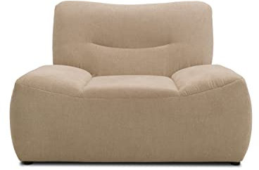 DOMO. collection Sessel Boho, Loveseat, Polstersessel im Boho-Style, Bigsofa Garnitur, 122 x 109 x 81 cm (BxTxH), beige