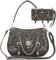 Punk Gothic Rock Metallic Totenkopf Kette Geldbörse Skelett Leder Schultertasche Crossbody Bag Satchel Frauen Handtasche Geldbörse Set, Graues Set, Einheitsgröße