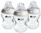 Tommee Tippee Closer to Nature Babyflaschen, Natürlich geformter Trinksauger mit Anti-Kolik-Ventil, 260 ml, 3er-Set, Mehrfarbig