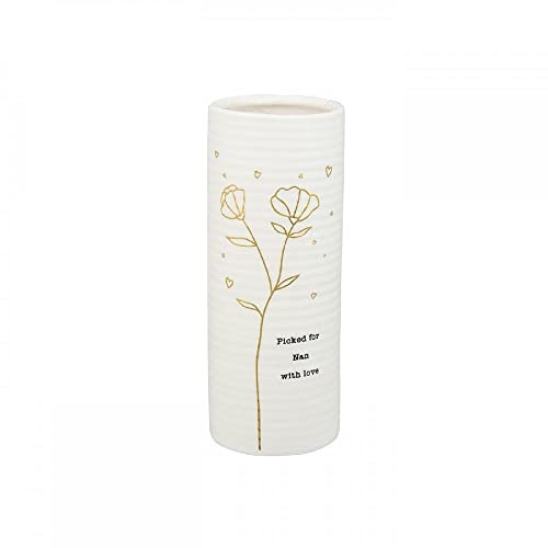 Shudehill Giftware Thoughtful Words Small Vase - Nan 321311, White