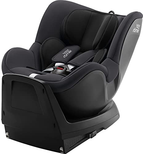 BRITAX RÖMER Reboarder DUALFIX PLUS, inklusive Neugeboreneneinsatz und ISOFIX, für Kinder von 40-105 cm (i-Size), Geburt - 4 Jahre, Midnight Grey