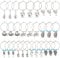 BENECREAT 240Pcs Tibetan Style Alloy Wine Glass Charms, Wine Bottle Theme Markers Tags with Hoop Earing Findings and Beads for Party Favors Decoration Gathering