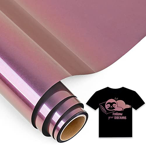 IModeur 5Ft Chamäleon Plotterfolie Textil Gold nach Violett - 30,5 x 152,5 cm Flexfolie Plotter Textil für Cricut Maker, Silhouette, Textilfolie Plotter für Kleidung, Mützen, Hosen, andere Stoffe