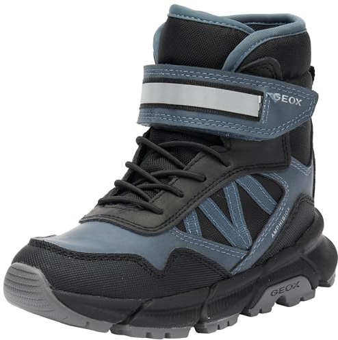 Geox J Flexyper Plus Boy Ankle Boot, Avio Black, 1 UK