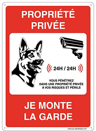 AUA SIGNALETIQUE - Panneau De Signalisation en PVC Rigide et Compact 1.5 mm. (200 x 280 mm, Propriété Privée Je Monte La Garde)