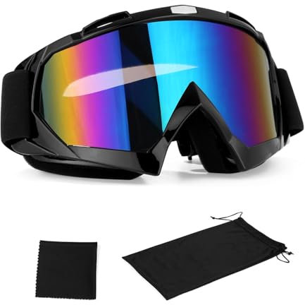 FAOKZE Skibrille, Ski Snowboard Brille,Motorradbrillen,Skibrille mit Antibeschlag- und UV-Schutz, geeignet für Outdoor-Sportarten,Skifahren, Radfahren etc.